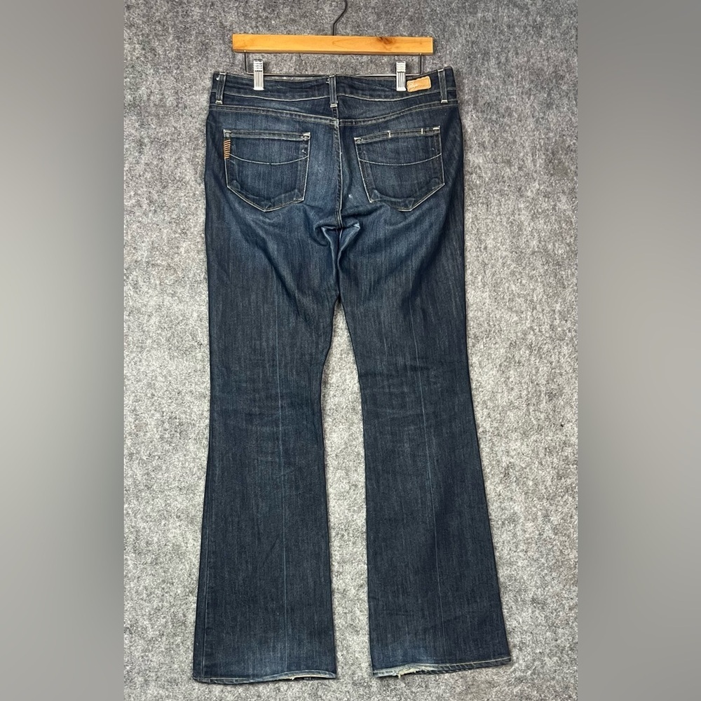 Paige Laurel Canyon Premium Denim Jeans Low Rise Flare Leg Blue Womens Sz 30x32